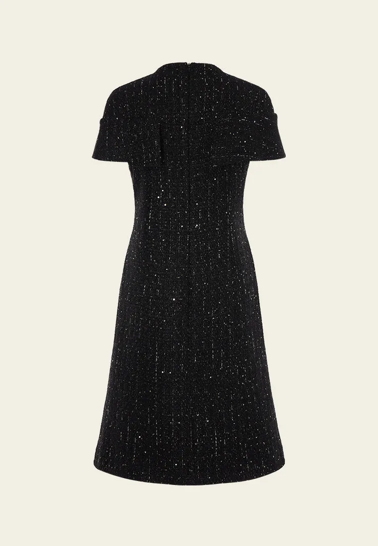 Red Flash Game Core Cape-detail Sequin-detail A-line Dress