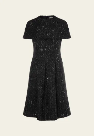 Cape-detail Sequin-detail A-line Dress NonSlipTrim