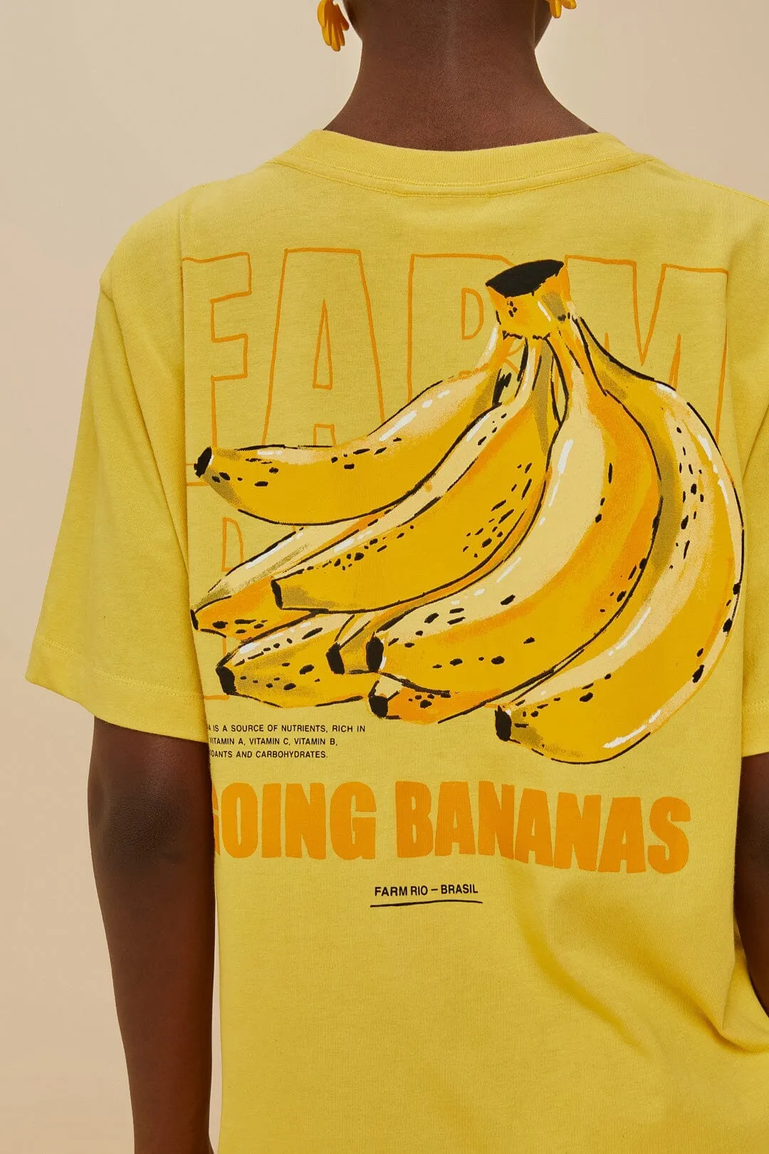 Pink Tropical Bananas Organic Cotton Relaxed T-Shirt Quiet Luxury Leather Core
