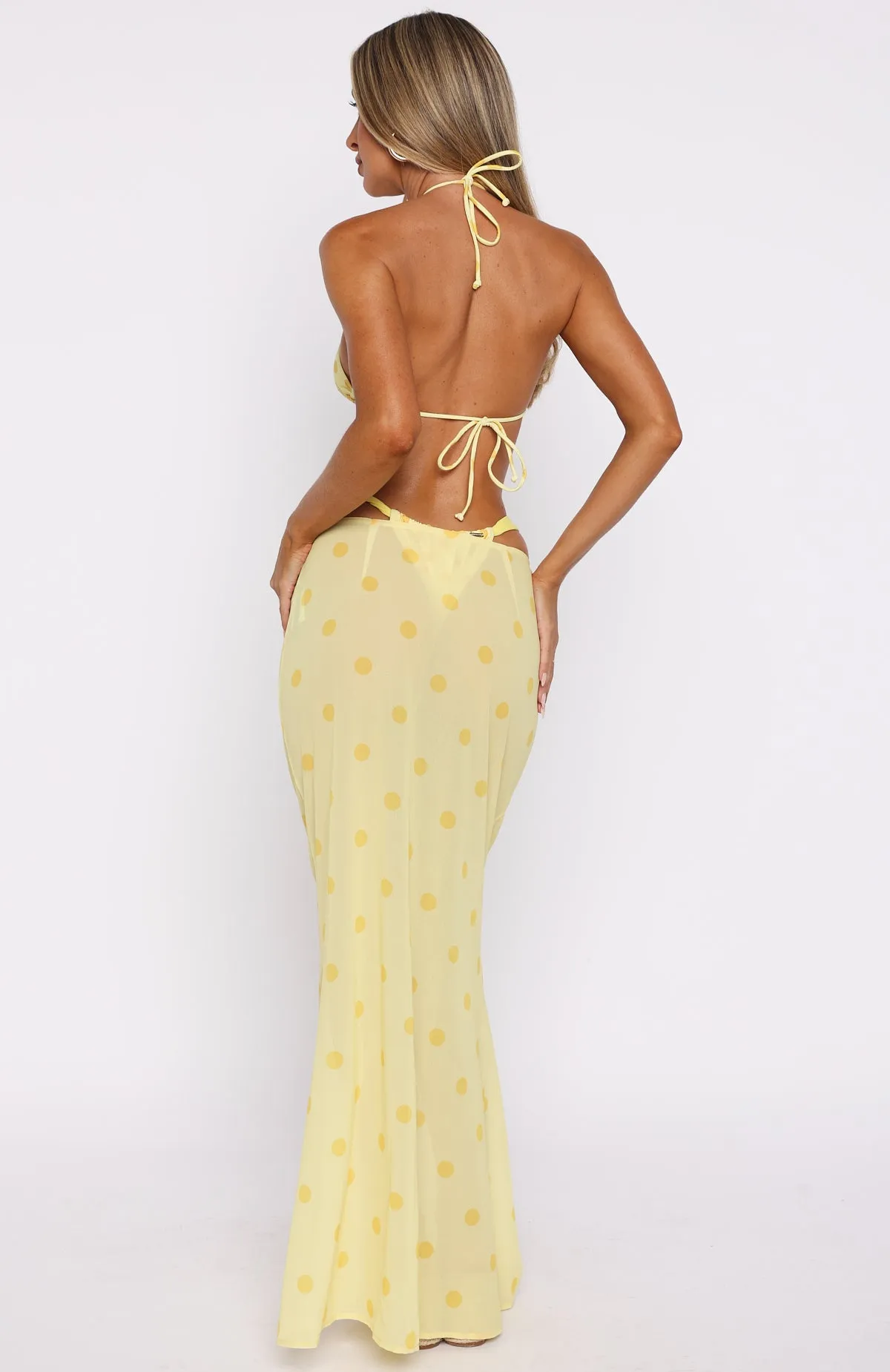 MoistureWickingTechnology Surf Mood Crowd Pleaser Maxi Skirt Lemon Polka Dot