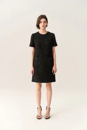Stardust Checker Patch-pocket Dress TensionAdjustedWaistband