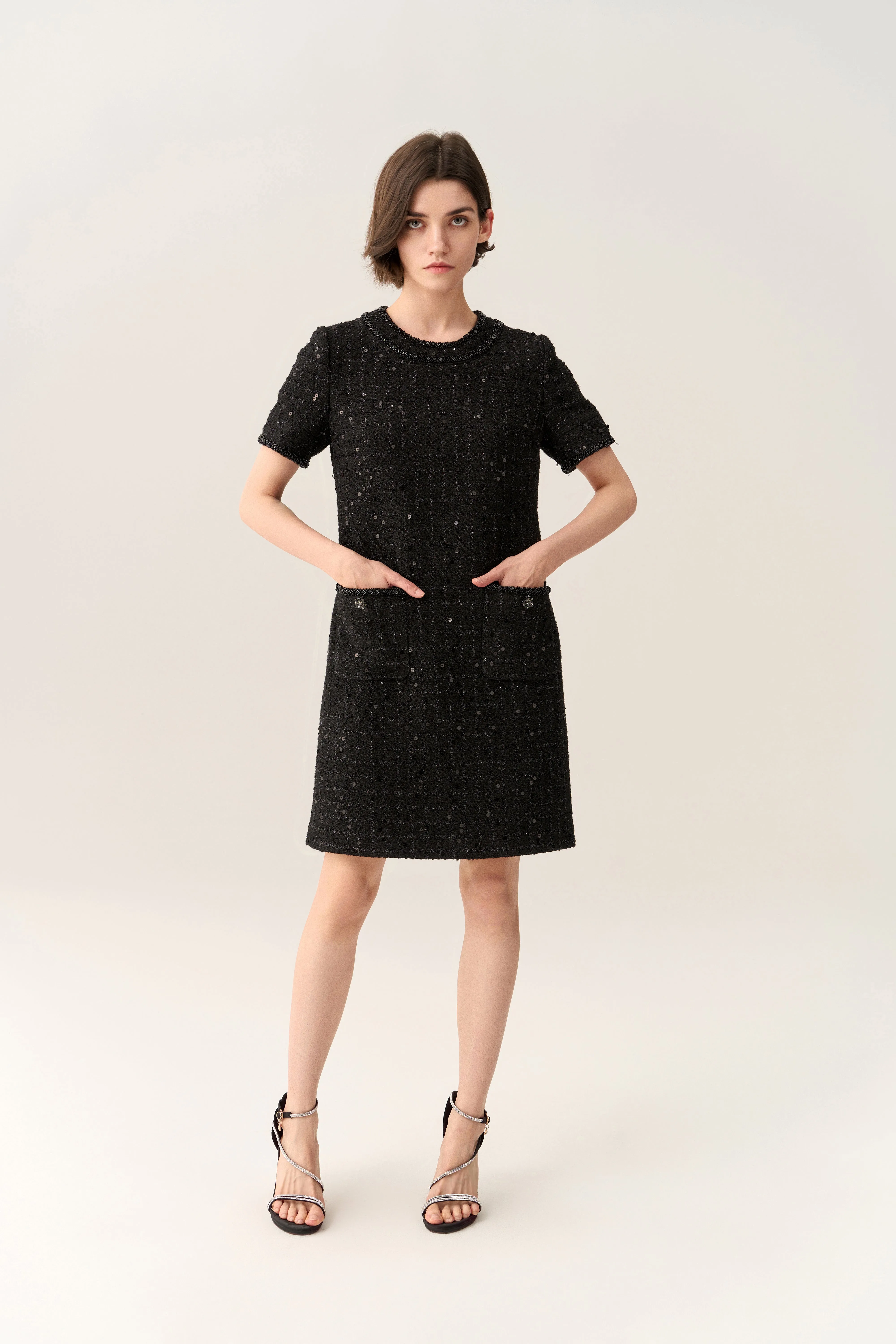 TaglessLabel Stardust Checker Patch-pocket Dress