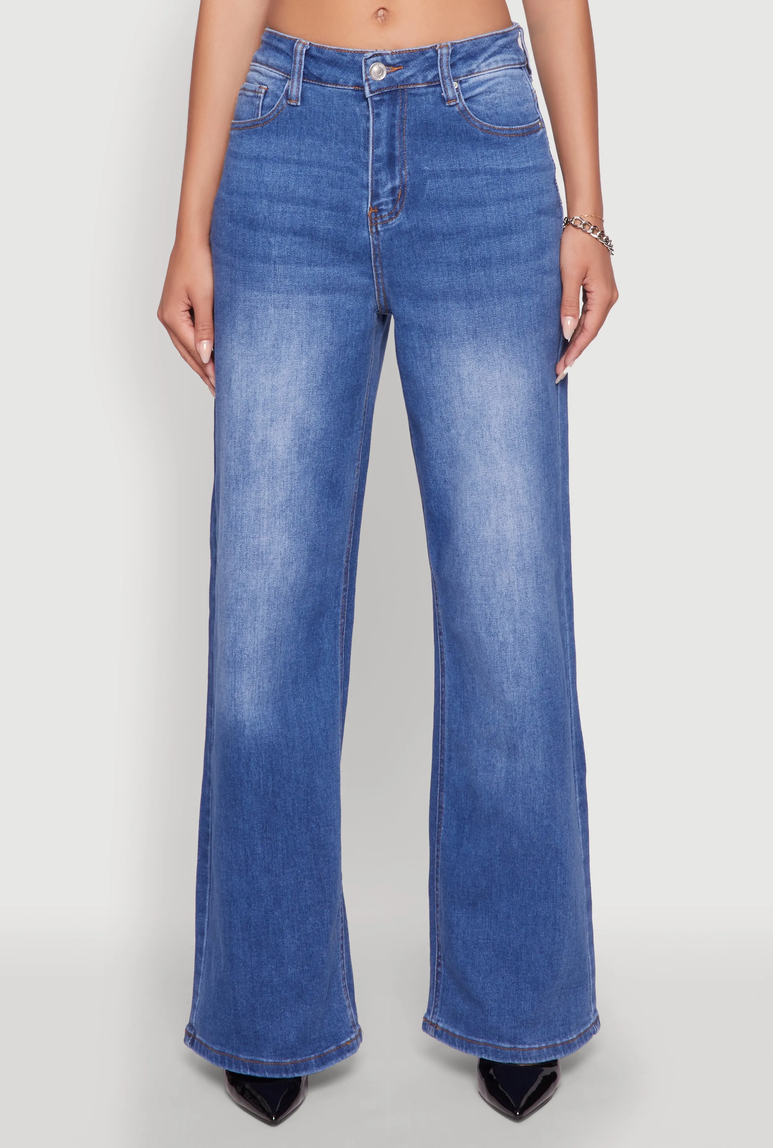 WAX Whiskered Wide Leg Jeans Style Forward