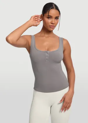 Travel Fresh Button Front Tank Top