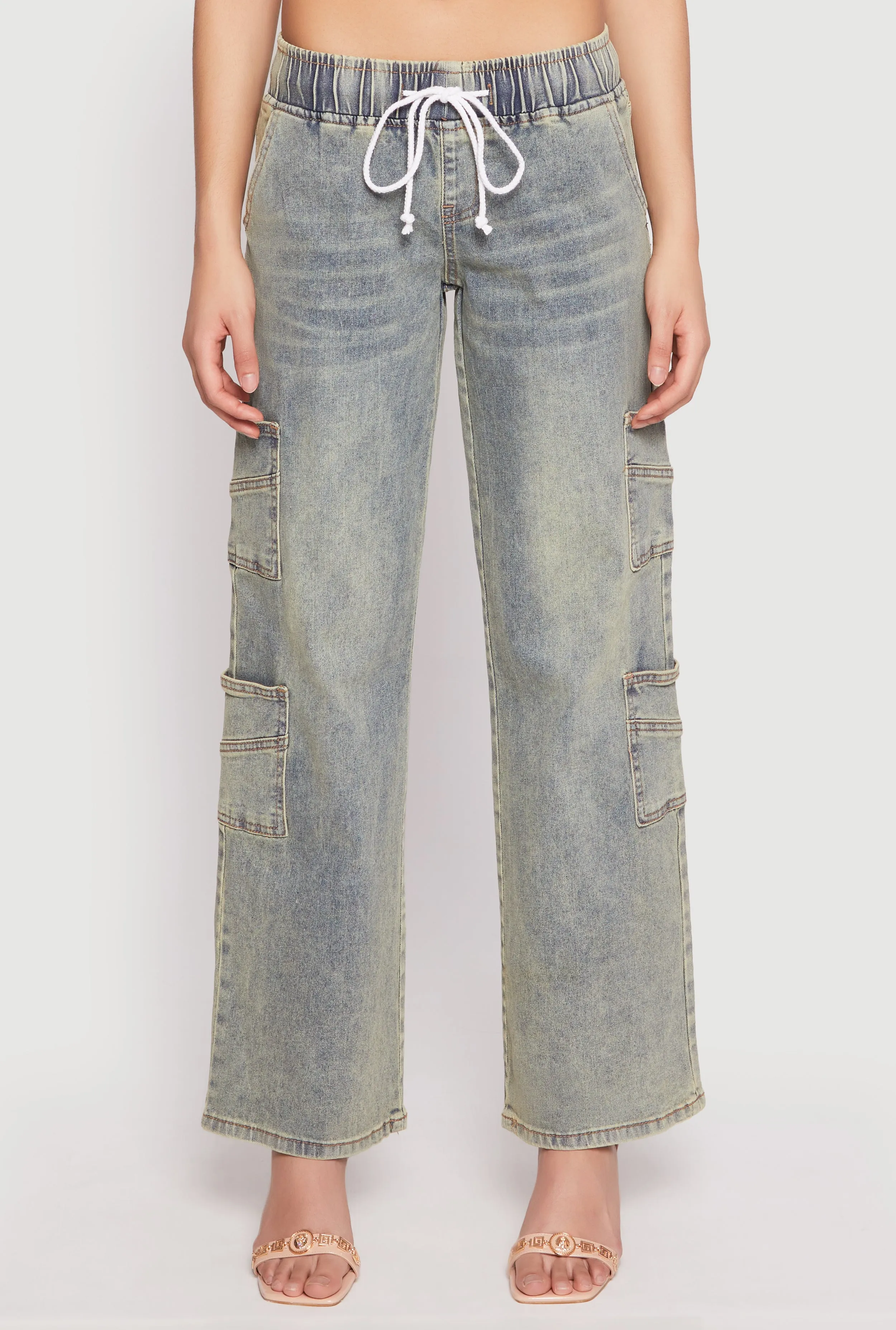 Essential Piece VIP Elastic Waist Band Wide Leg Jeans