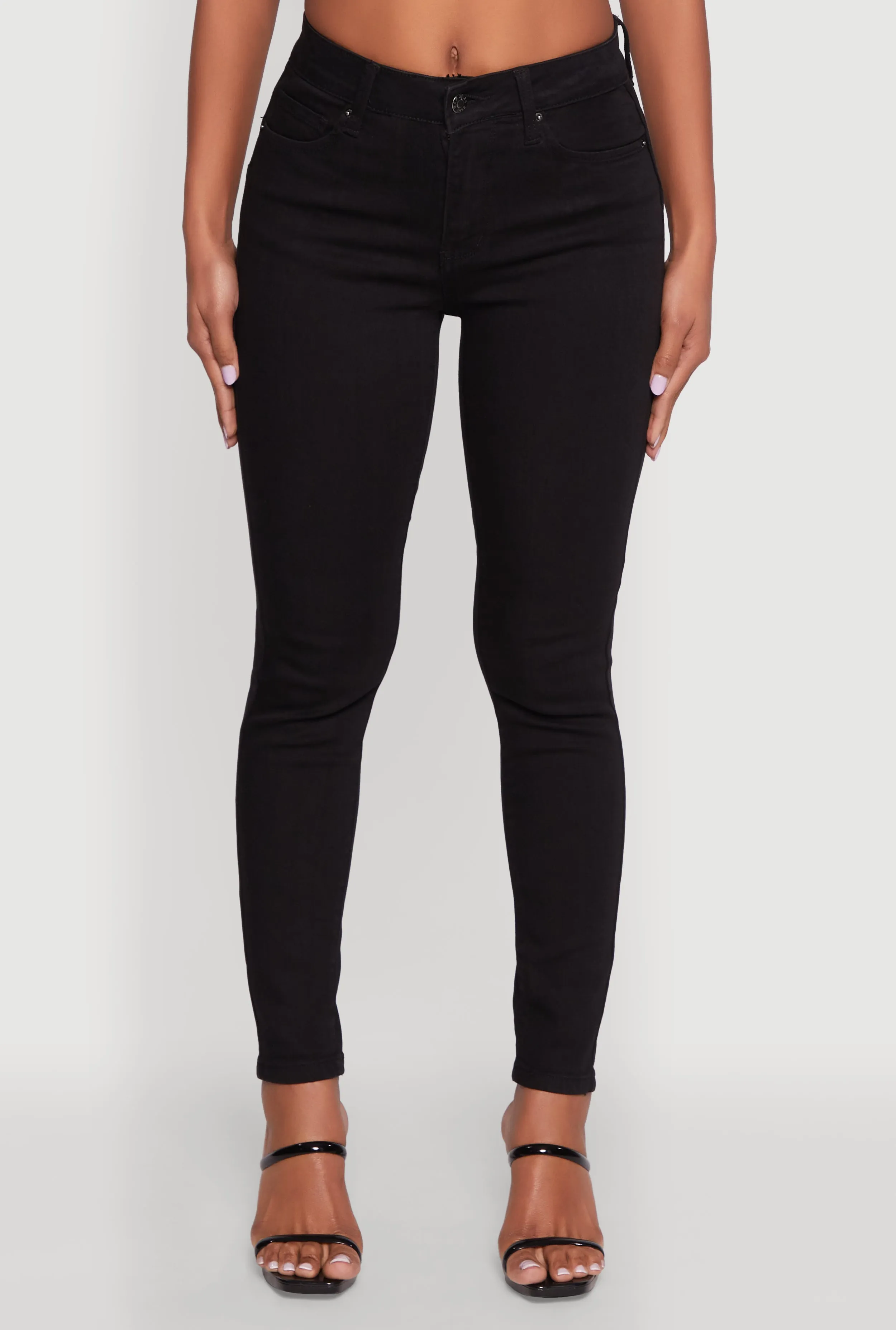 WAX Five Pocket Solid Skinny Jeans Active Ready