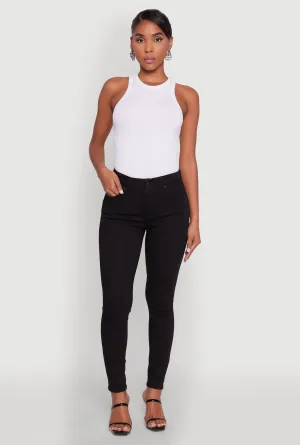 WAX Five Pocket Solid Skinny Jeans Slim Family Style Daily Wear
