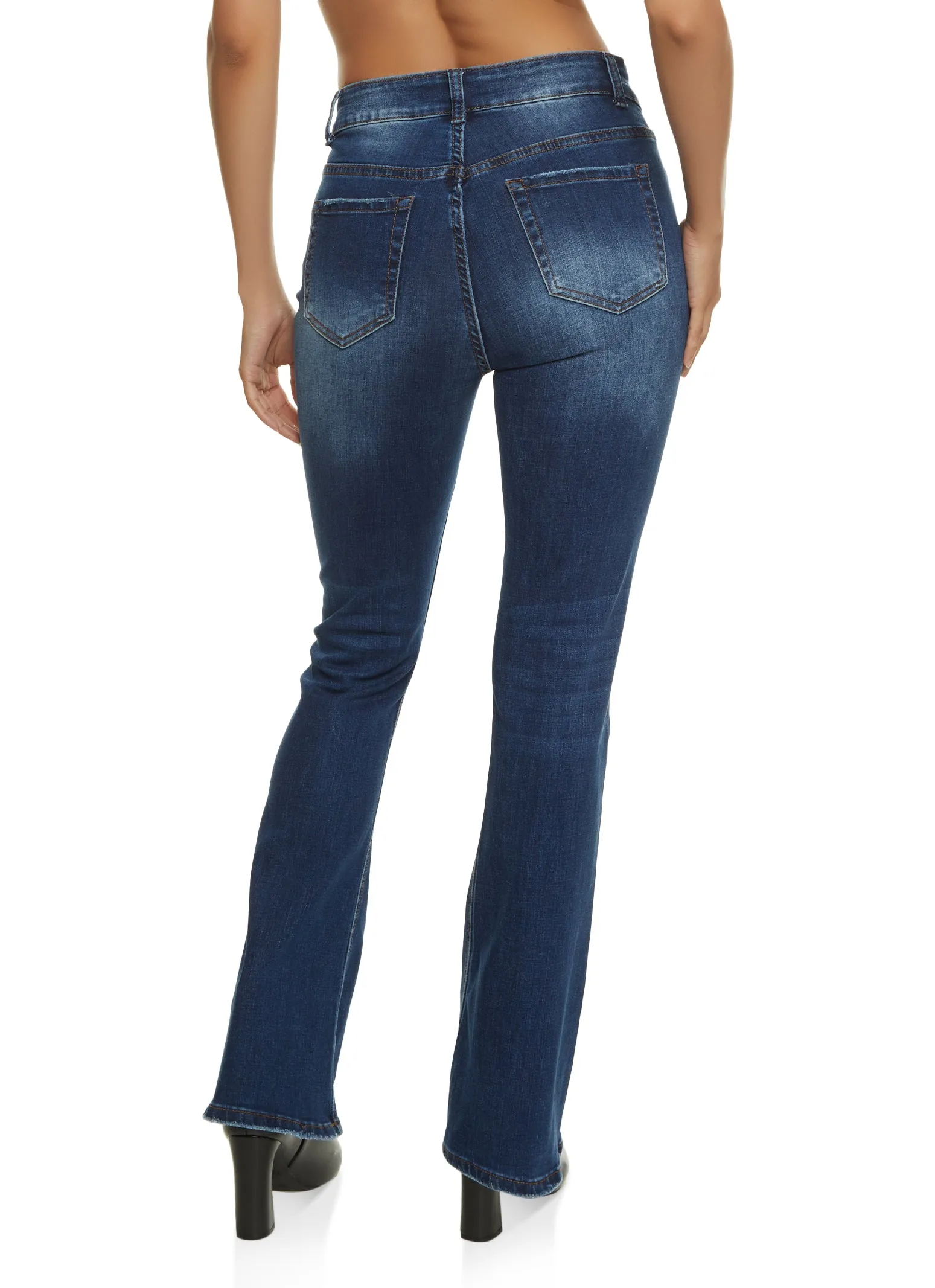 WAX Whiskered High Waist Boot Cut Jeans Streetwear Fan Earthy High Quality Perfect Fit