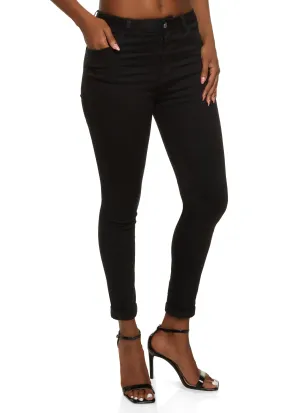 All weather Everyday Eco Friendly Earthy WAX Whiskered Rolled Cuff Skinny Jeans
