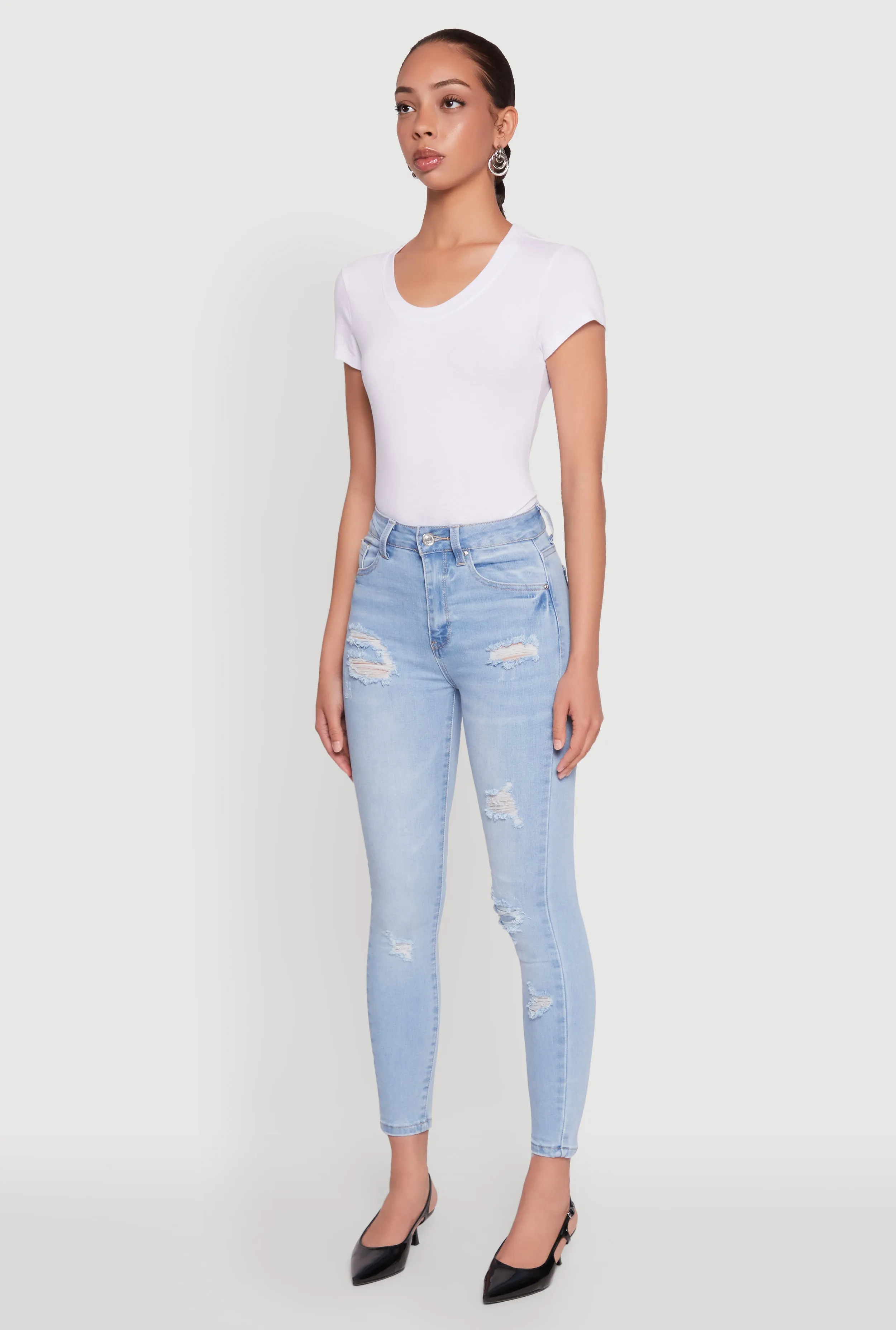 Fashion Focus WAX Whiskered Distressed Jeans