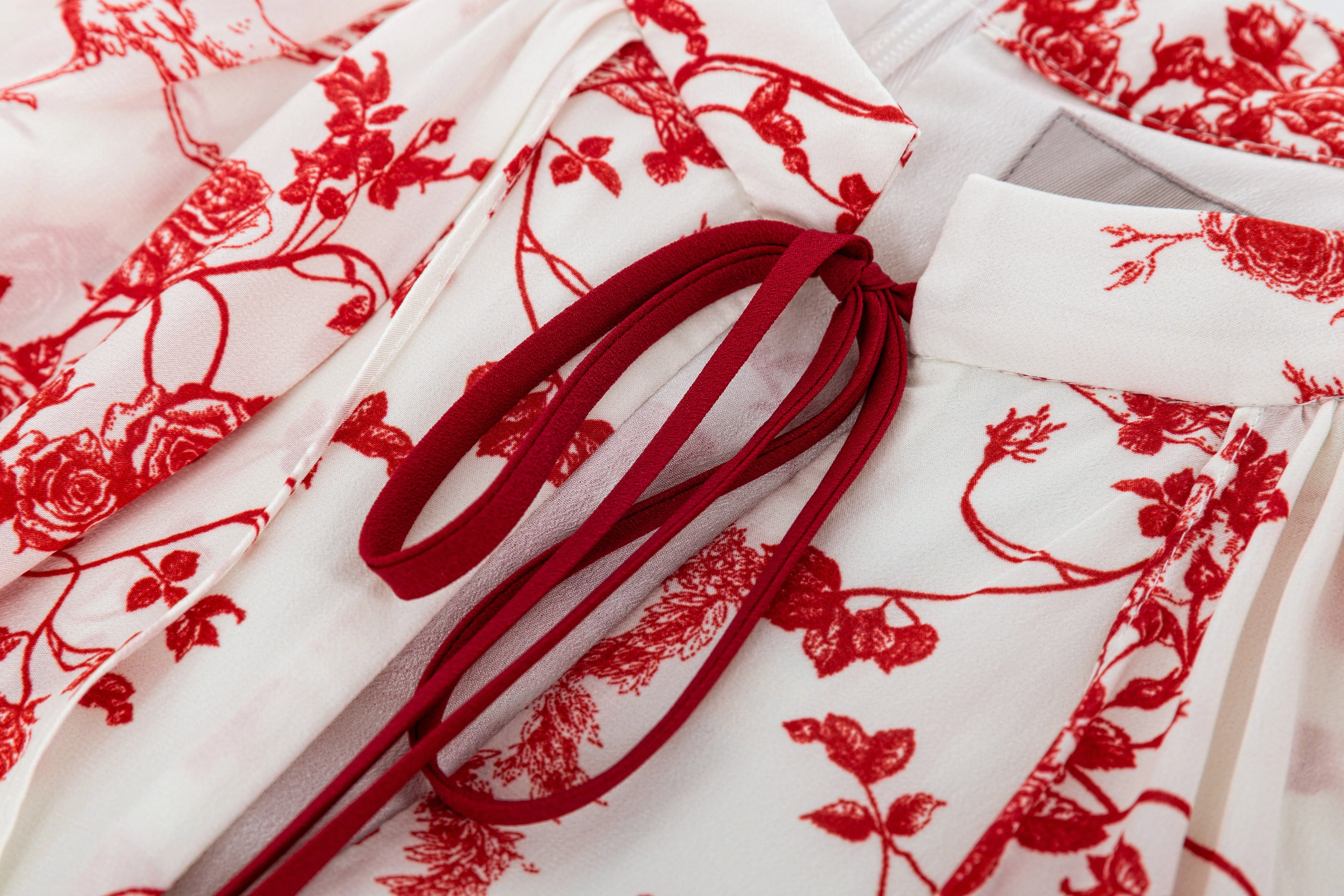 Red printed two-piece dress CrossBackStructure