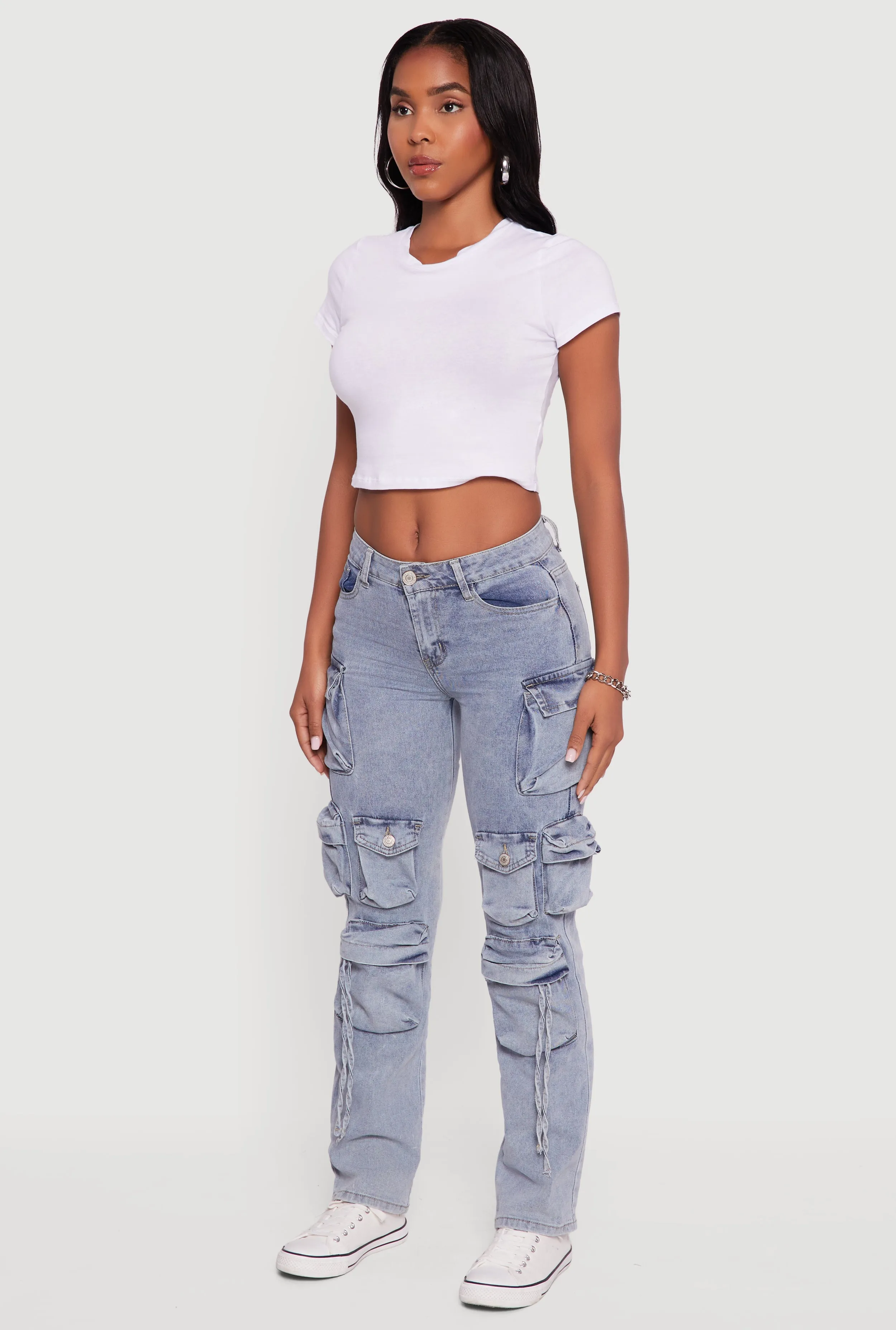 VIP Acid Wash Cargo Jeans Ready For All