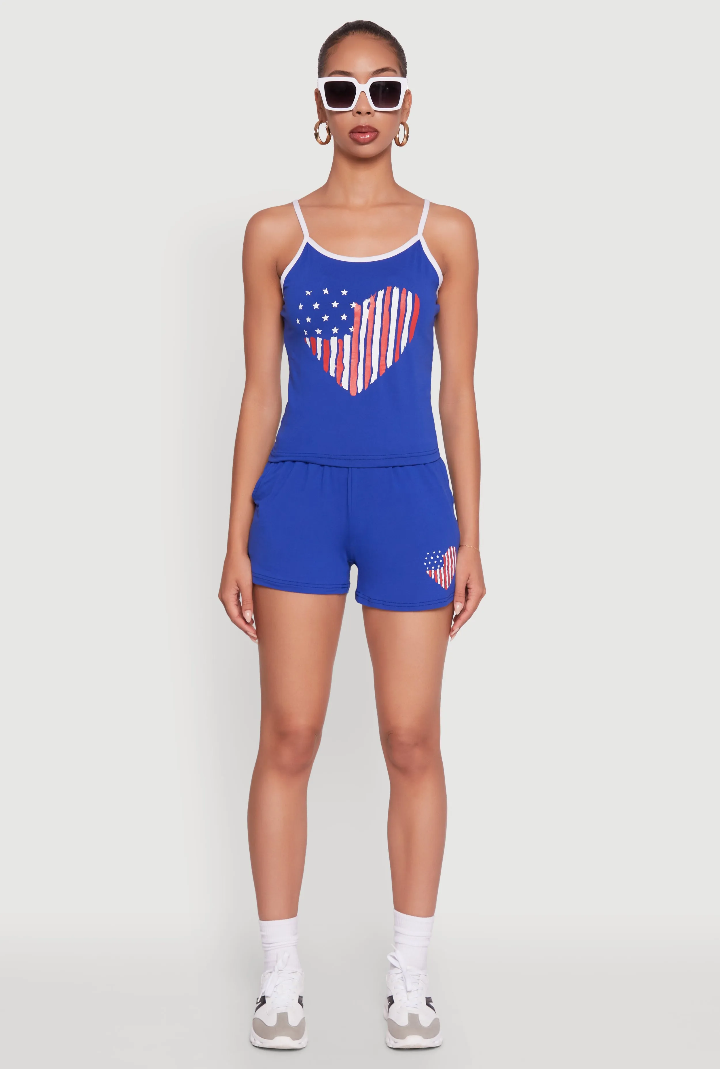 American Flag Heart Graphic Cami group use