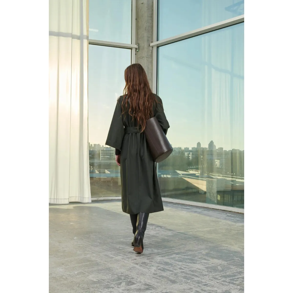 NonBindingCollar Khaki Uruguay Dress