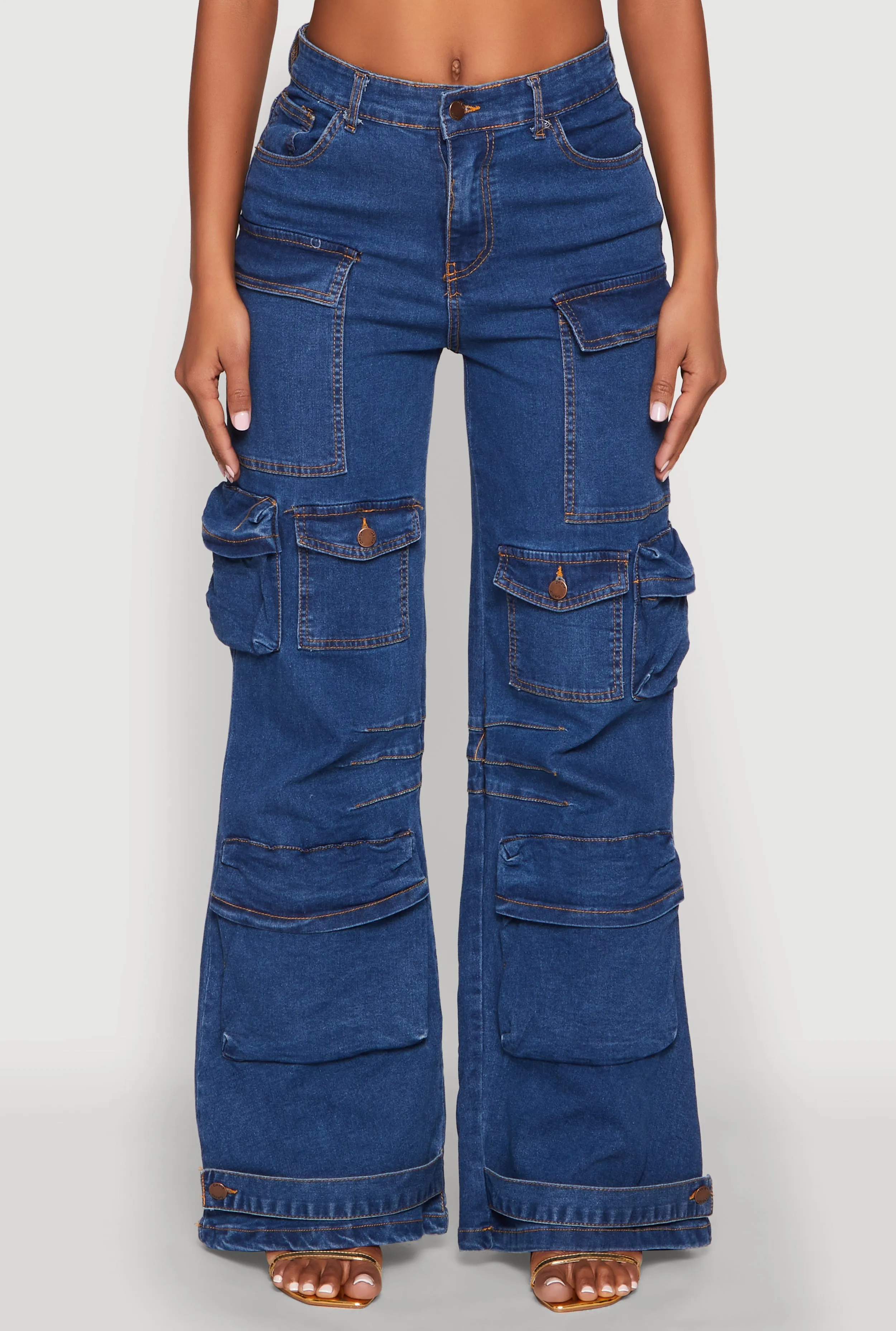 Daisy Cargo Pocket Flare Jeans No Fuss Wear Organic Cotton Material