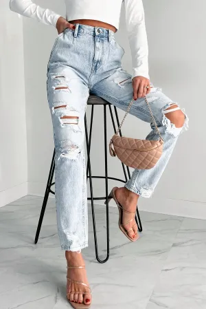 Everyday Loose Ain't Gonna Lie High Rise Distressed Baggy Kancan Jeans (Light)