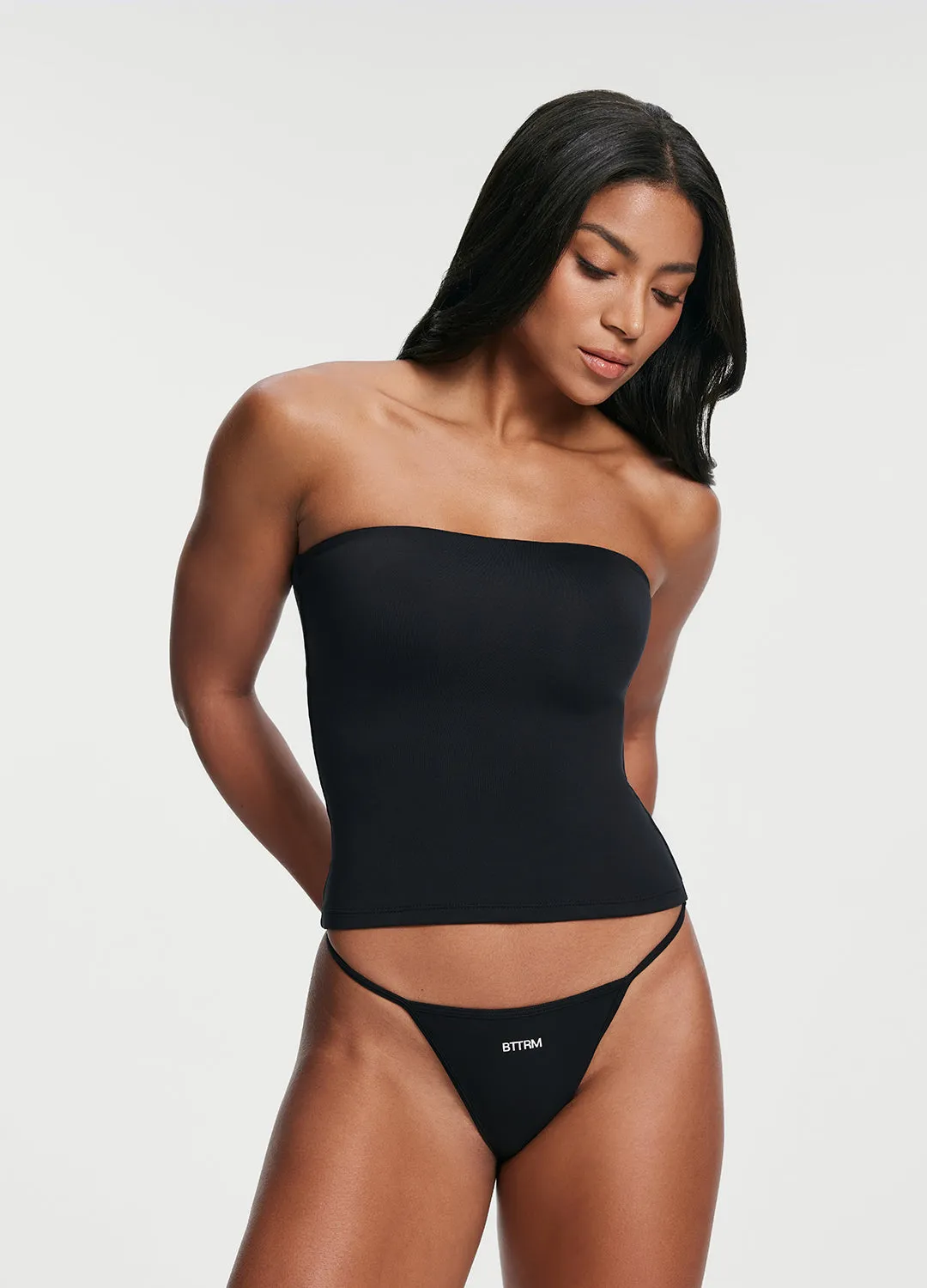 Non Restrictive Armhole Cut DoubleLayered Seamless Full-Length Tube Top