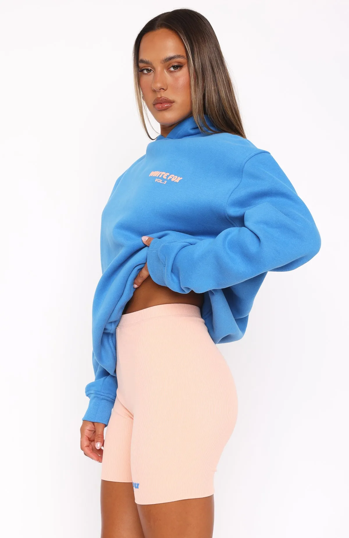 mid-rise Gothic style Offstage Ribbed Bike Shorts Apricot Ice