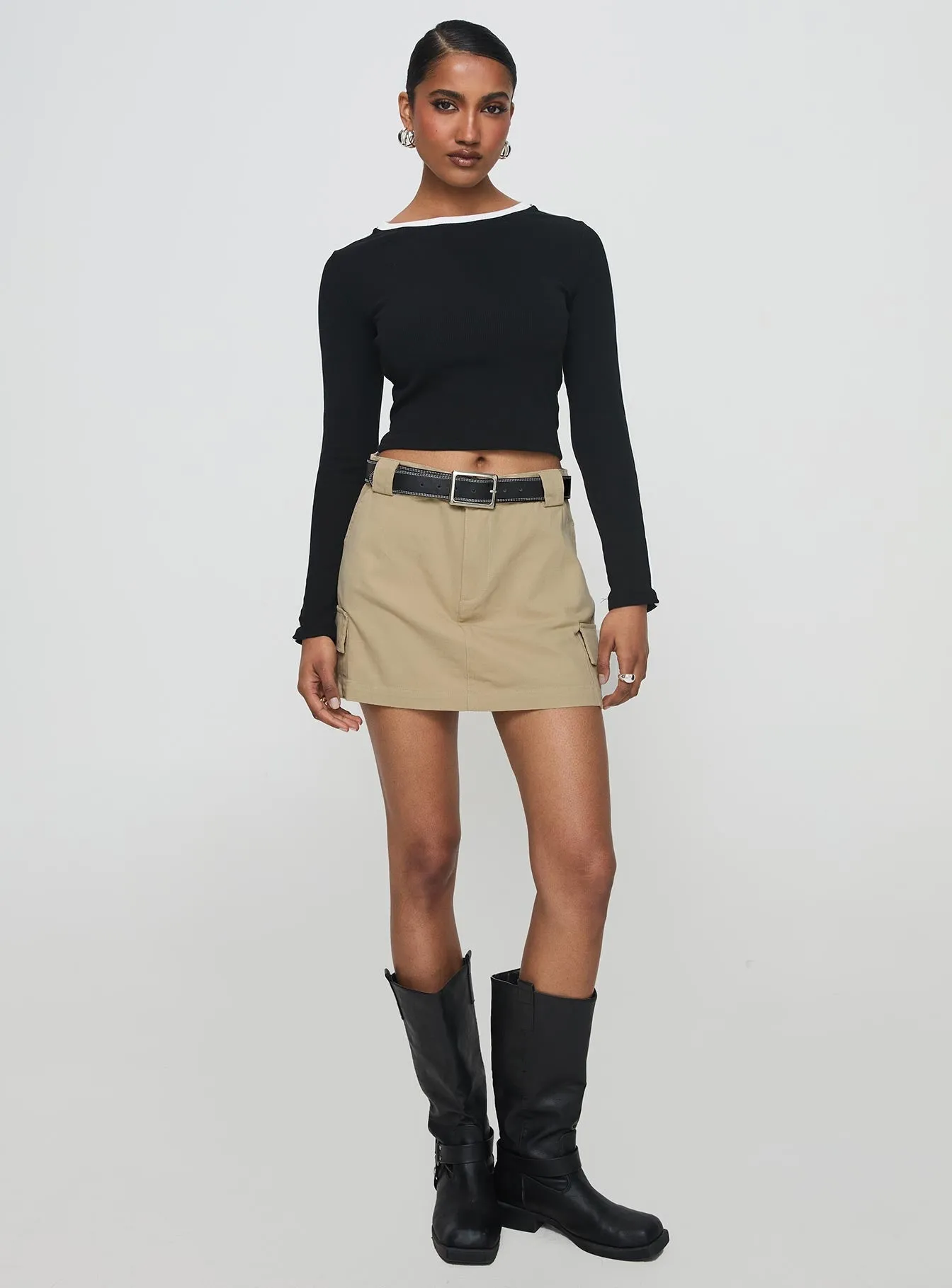 Gonzales Mini Skirt Beige Non Irritating Edges Hygienic Coating