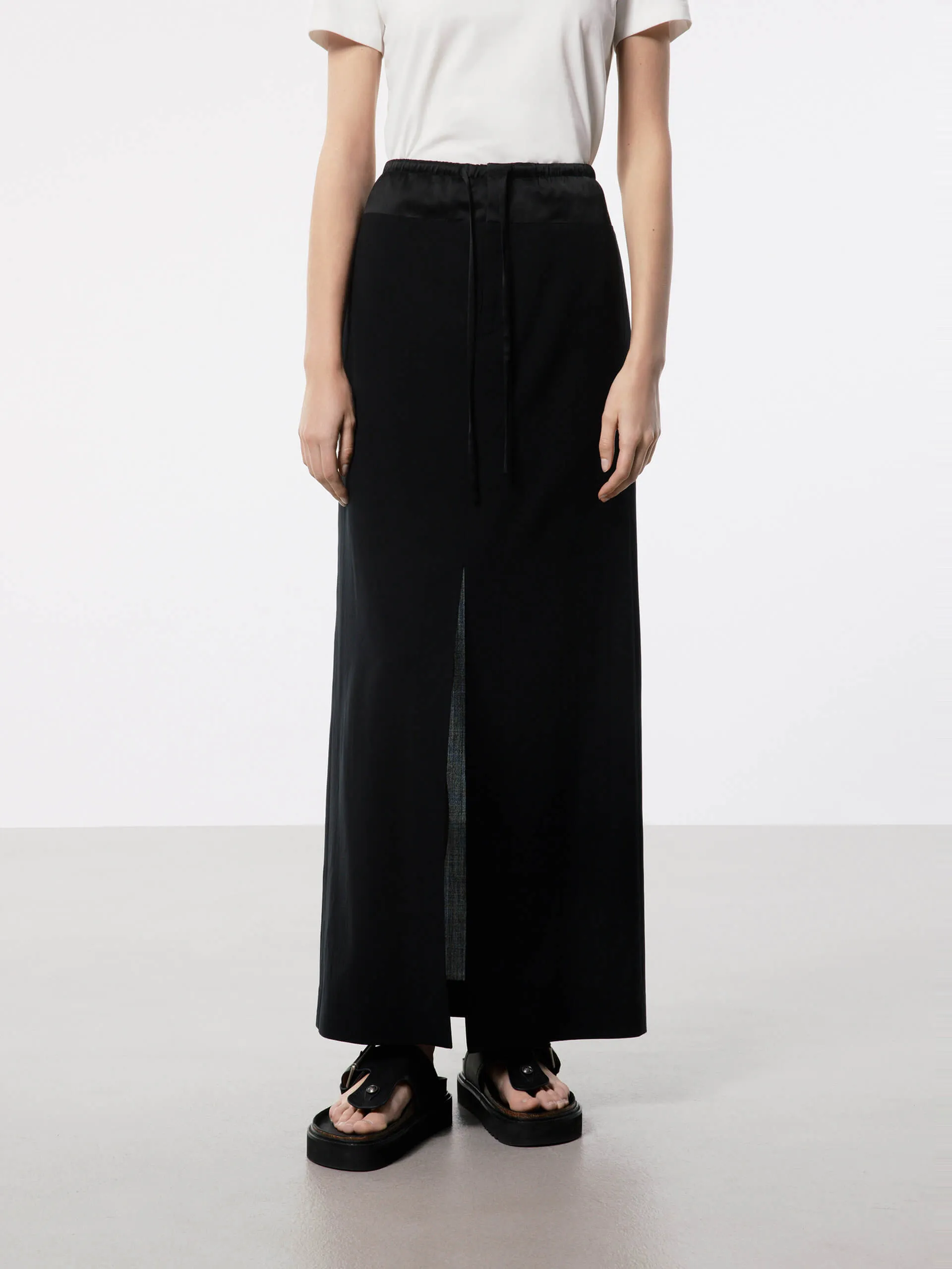 Dust Proof Fabric A Line Cut Front Slit Straight Skirt