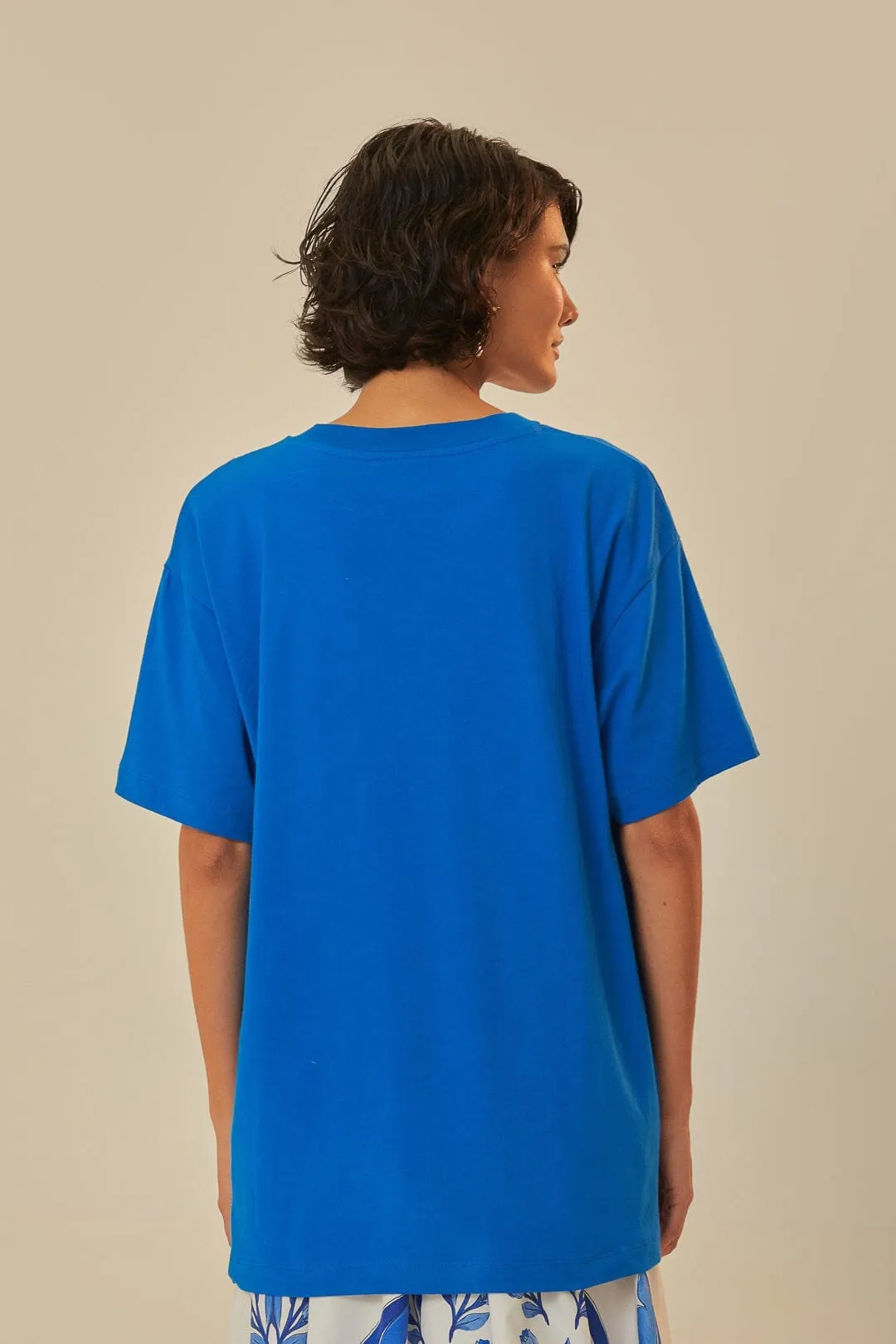 EcoFriendlyDye NonRestrictiveCut Blue Farm Rio Organic Cotton Relaxed T-Shirt