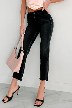 General Option Theodore Mid Rise Slim Straight Vervet Jeans (Black)