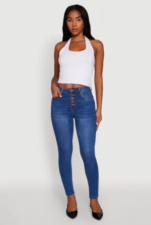 WAX Button Fly Skinny Jeans Chill Ready