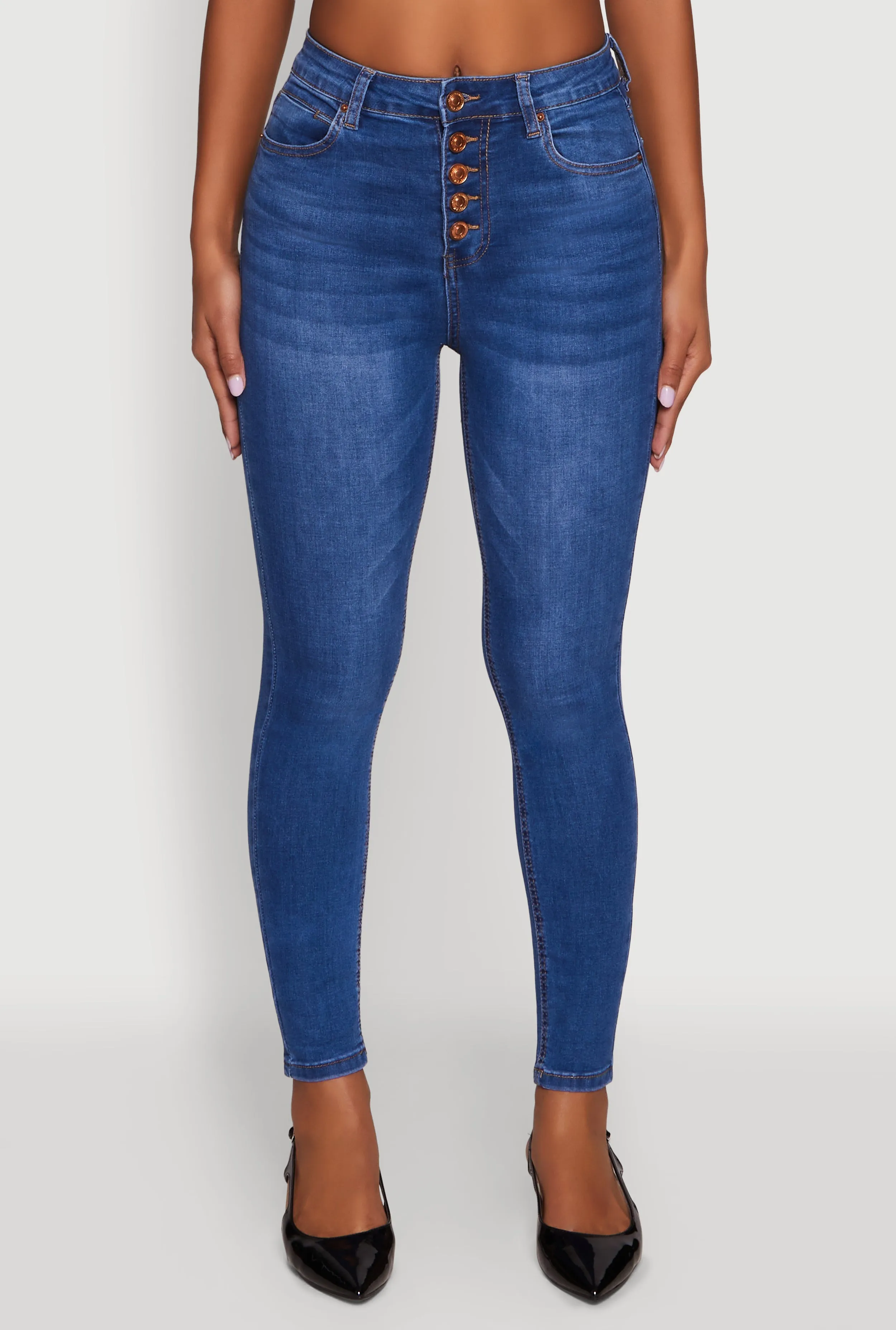 Layer game WAX Button Fly Skinny Jeans