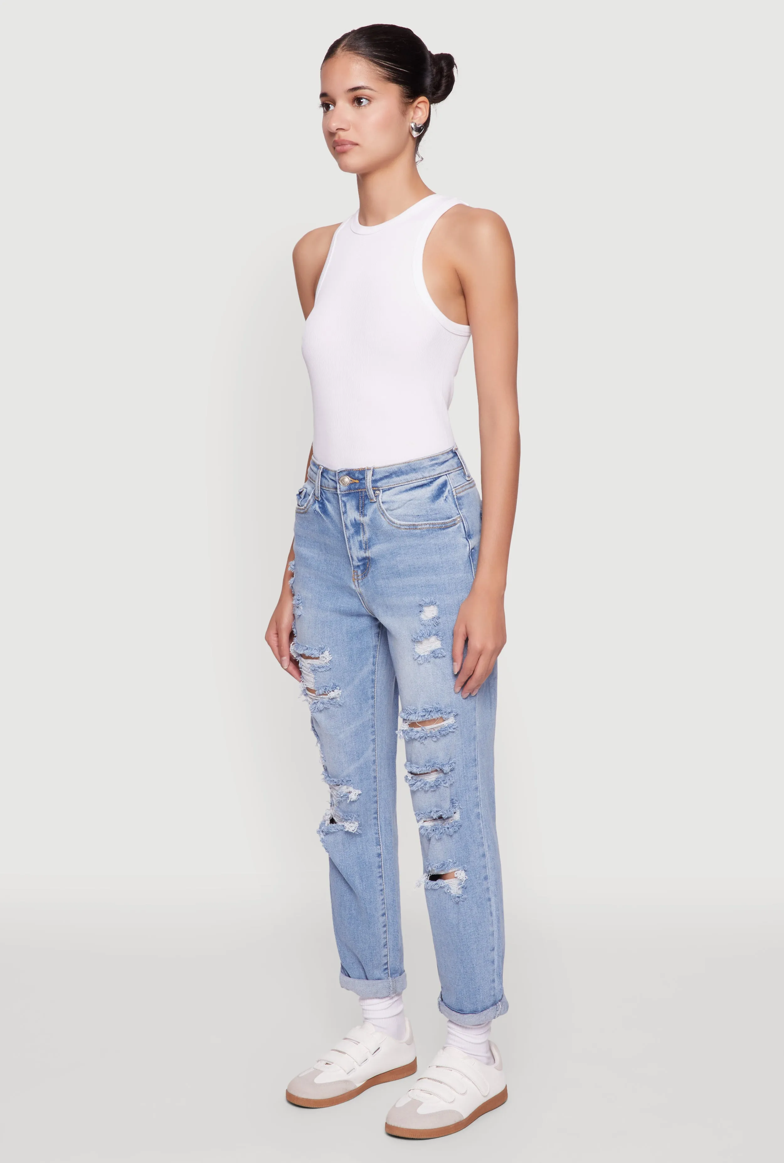 WAX Distressed Boyfriend Jeans Urban appeal Trend Setter Chill Outfit