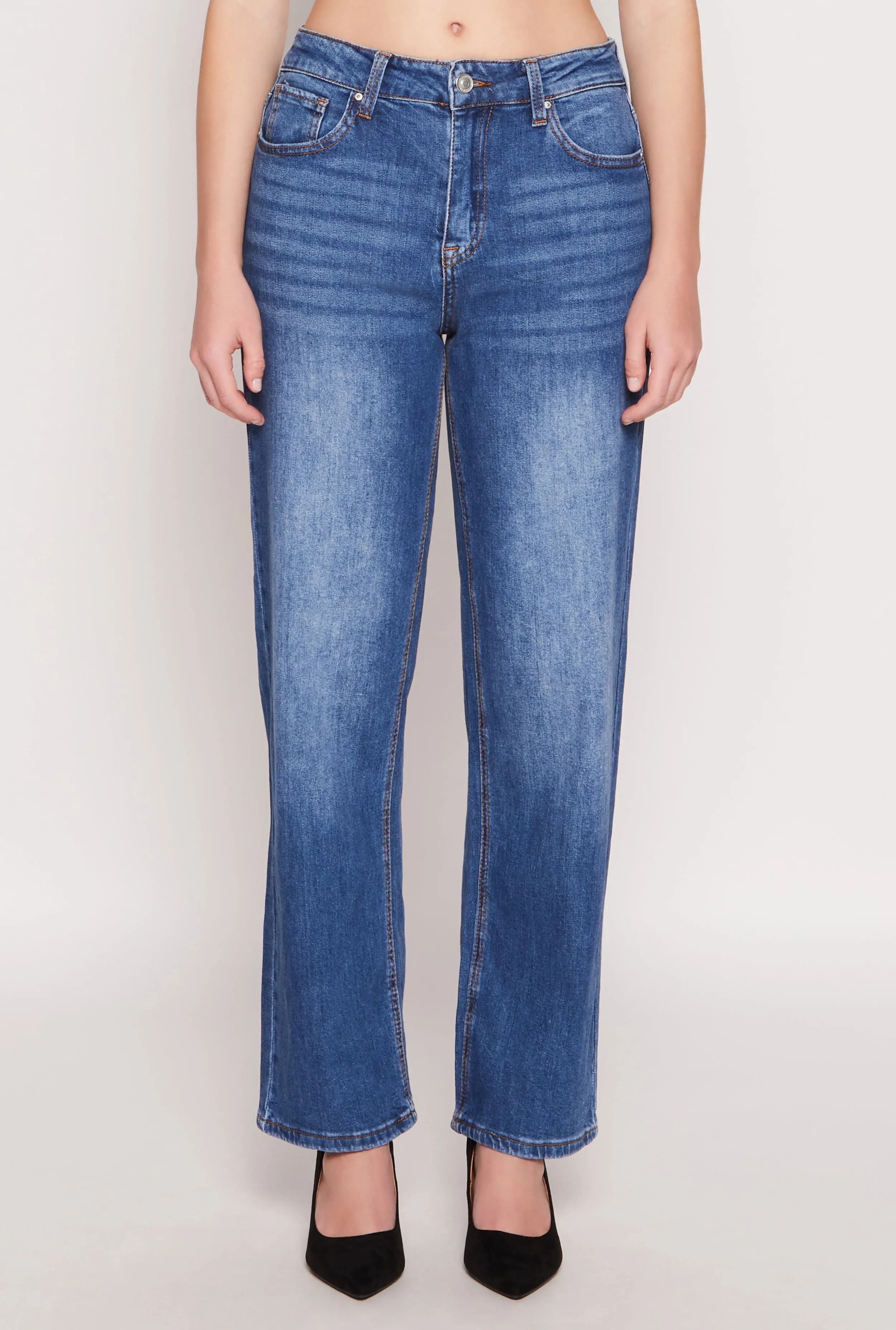 WAX Whiskered 5 Pocket Straight Leg Jeans Date Night Sunny Vibes