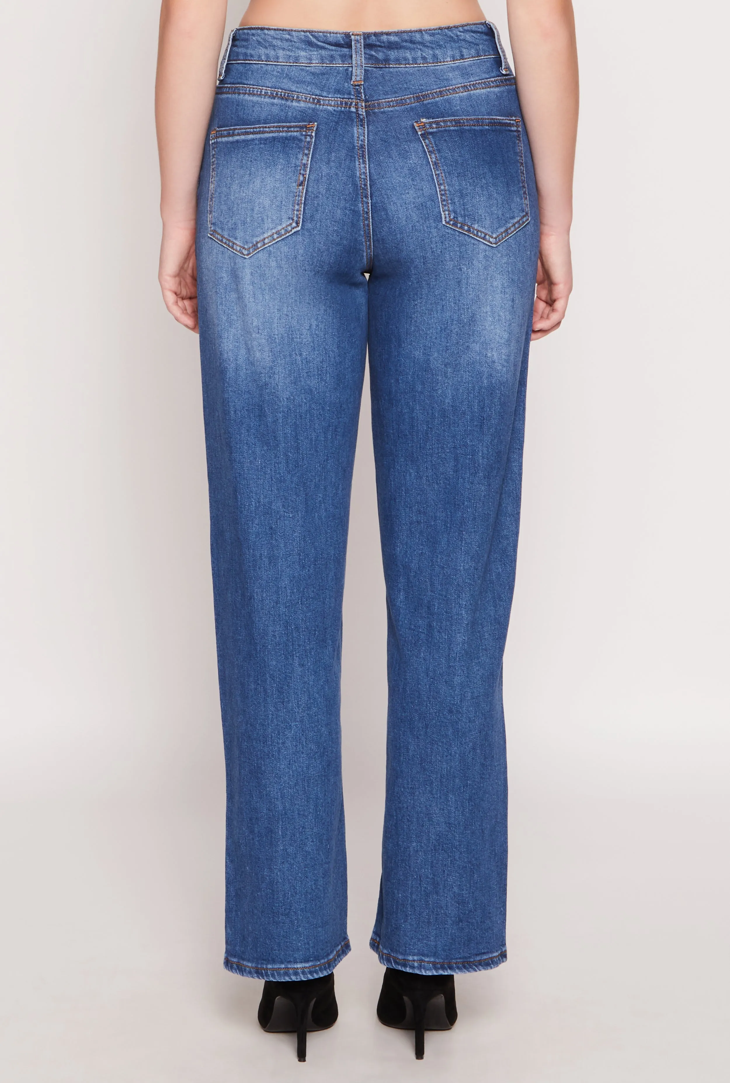 WAX Whiskered 5 Pocket Straight Leg Jeans Loose Outdoor Adventure Work Meeting Cool And Simple