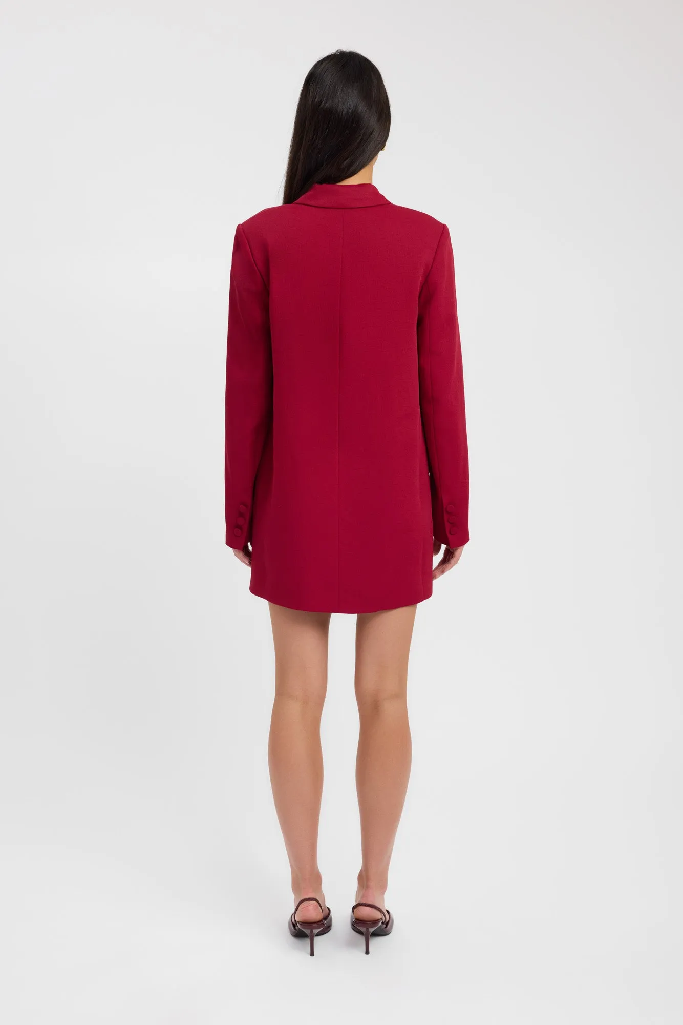 Youth Glow DoubleStitchedEdges Oyster Blazer Dress