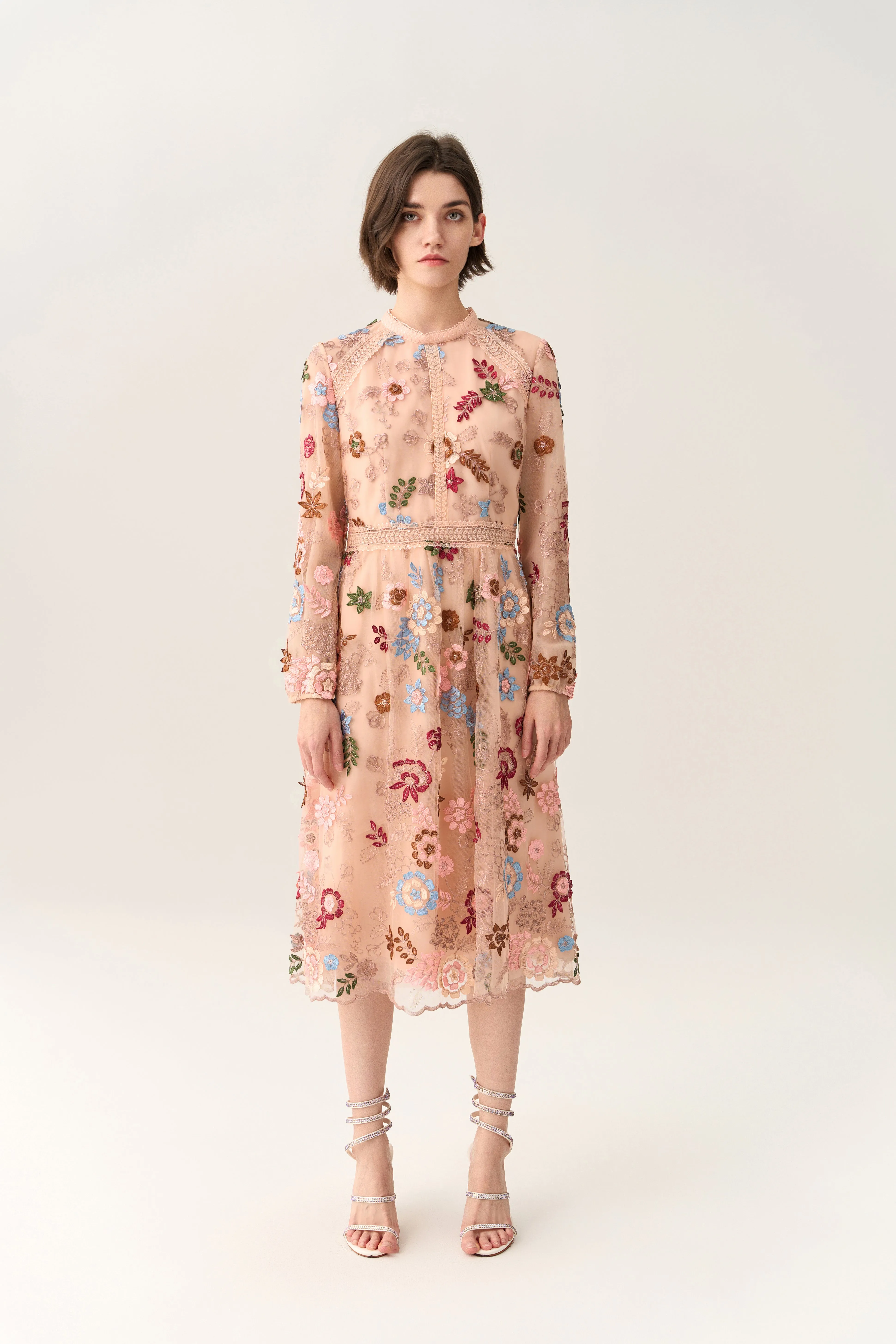 Fairy Tale Embroidered Mesh Dress Play Mode Elastic cuffs