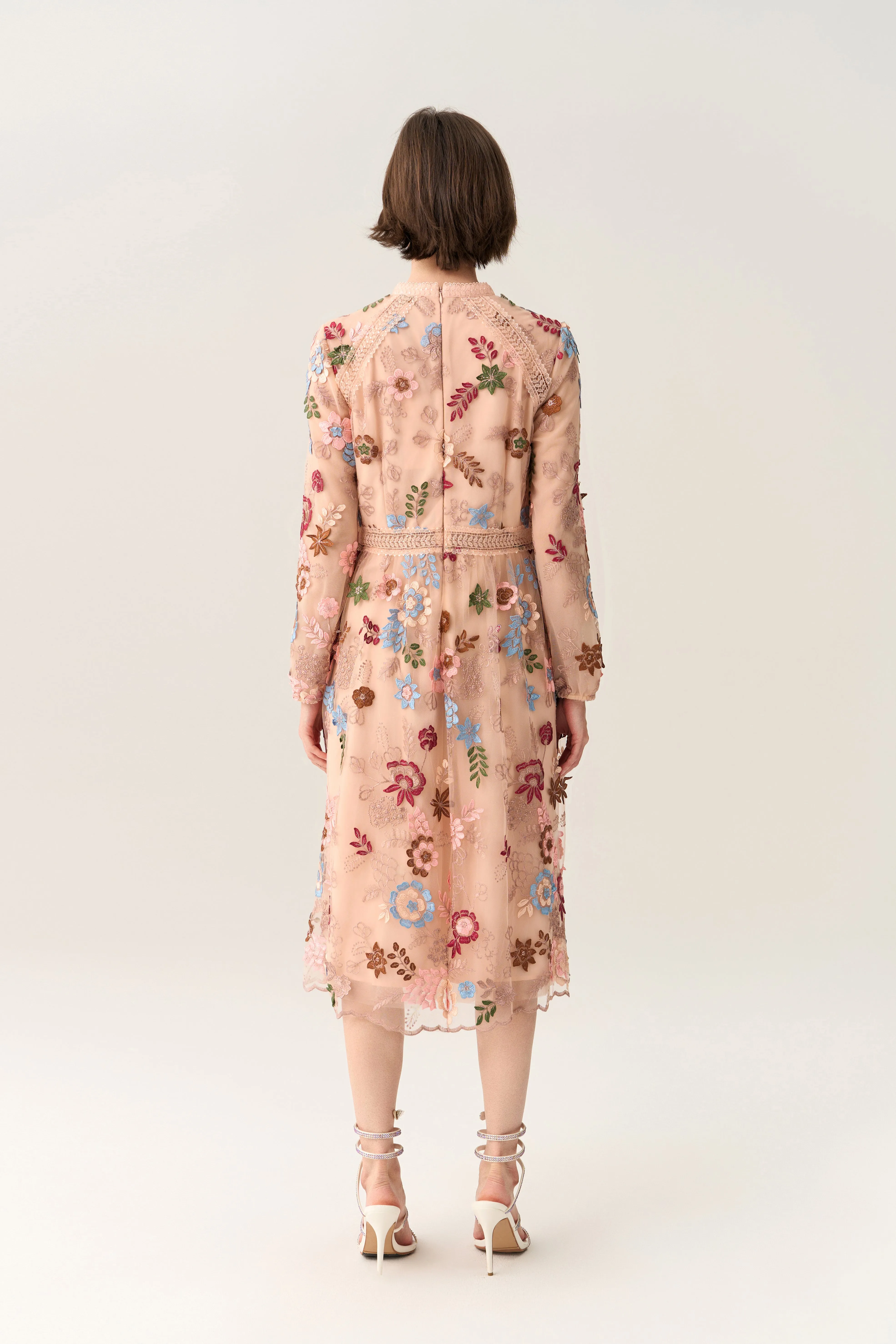 WrinkleResistantClothing Thick Fiber Fairy Tale Embroidered Mesh Dress