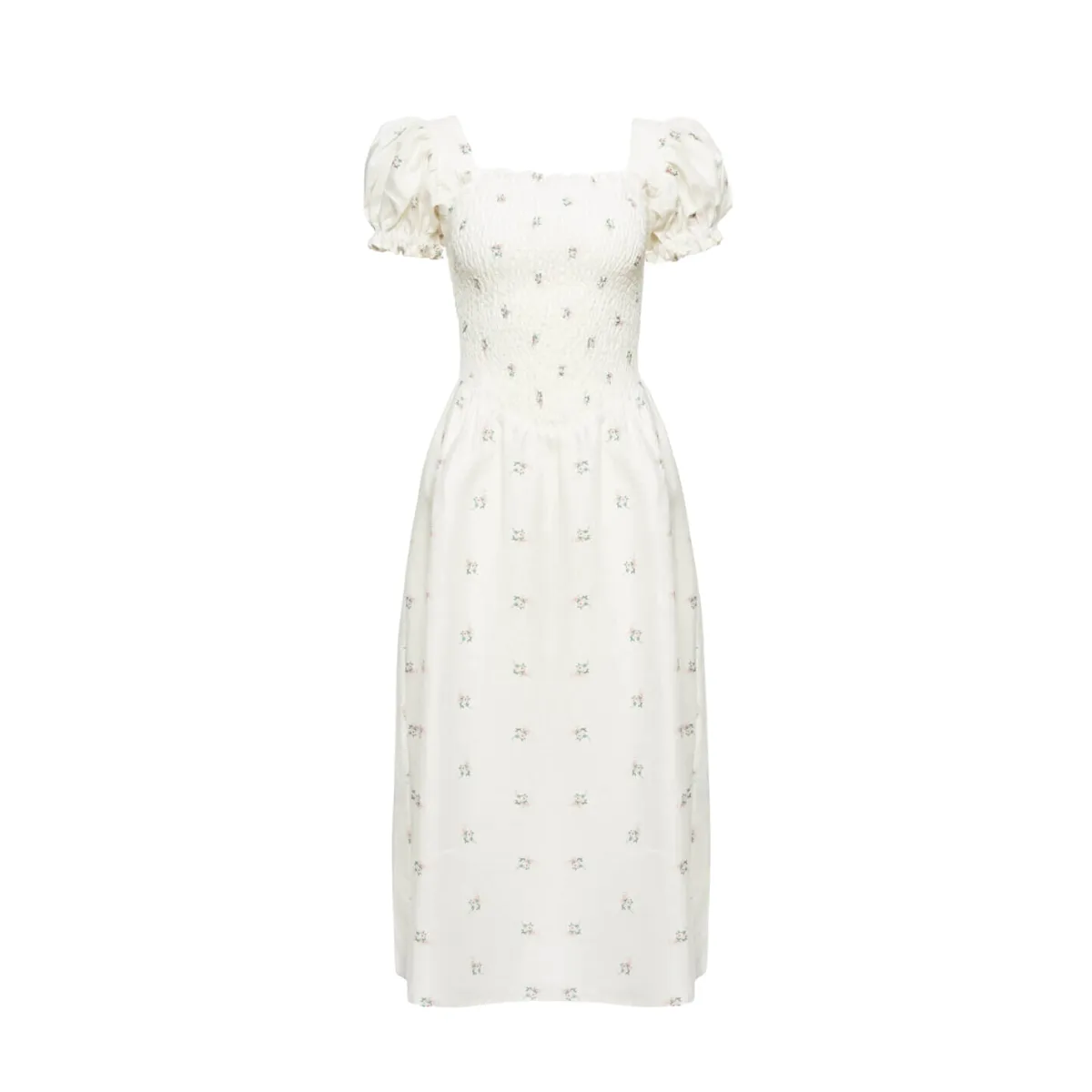 Wool Fit Belle Linen Dress in Bouquets