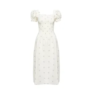 Wool Fit Belle Linen Dress in Bouquets