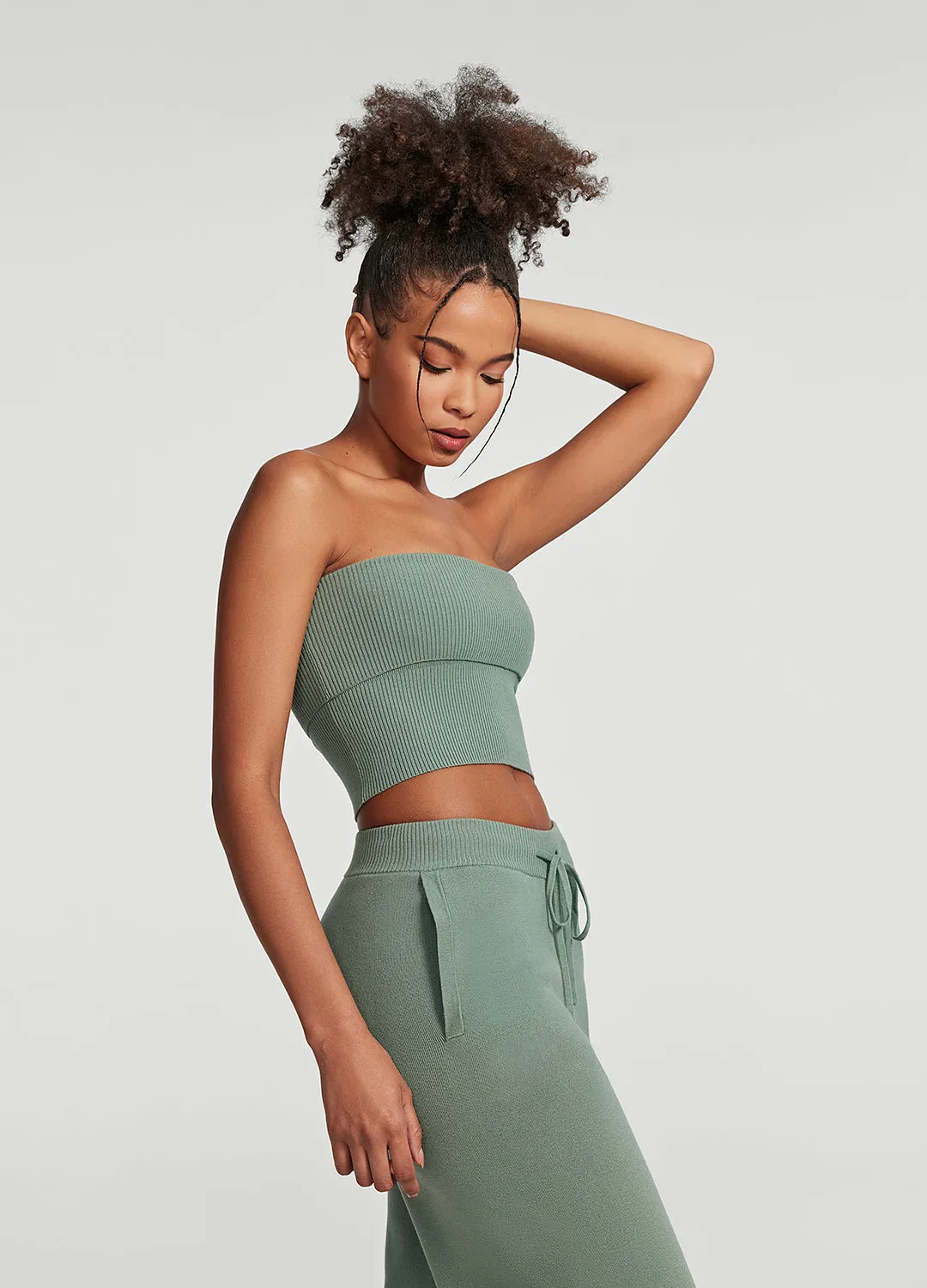Organic Cotton Blend Chunky Knit Crop Top