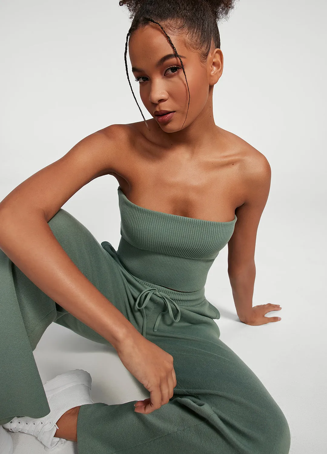 Chunky Knit Crop Top Eco Friendly Blend Tapered Cut