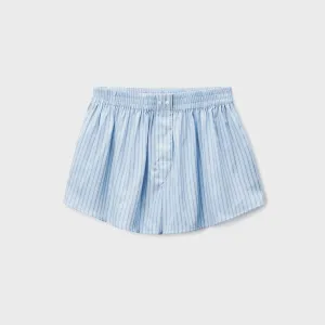 T by Alexander Wang Boxer Short with Slash Pocket - Oxford Blue Multi Quick Adjust Fit
