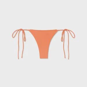 Four Way Stretch Fabric Asta Resort Mia String Bikini Bottom - Tangerine