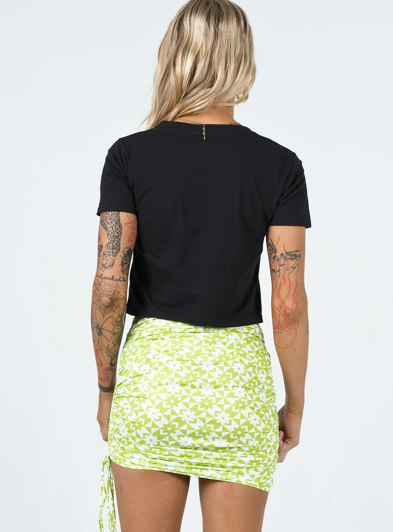 Cinzia Mini Skirt Green Soft Texture Minimal Vibes