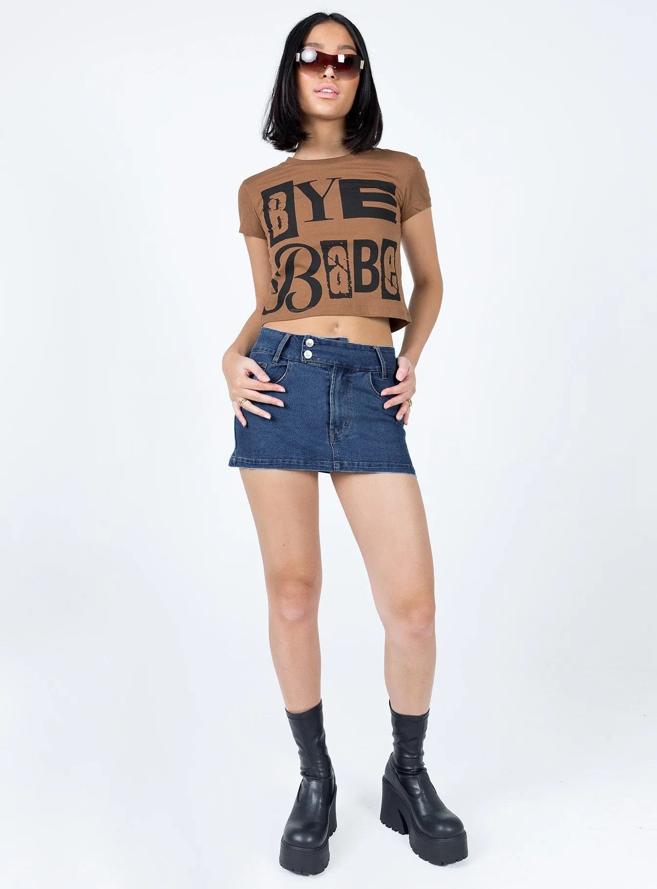 Daphnie Denim Mini Skirt Denim Elegant Flow
