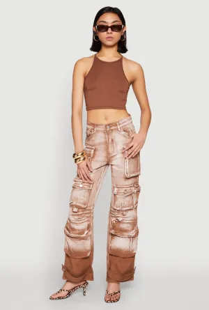 Daisy Mineral Wash Multi Pocket Cargo Jeans Abrasion Resistant Denim Eco Friendly Dye