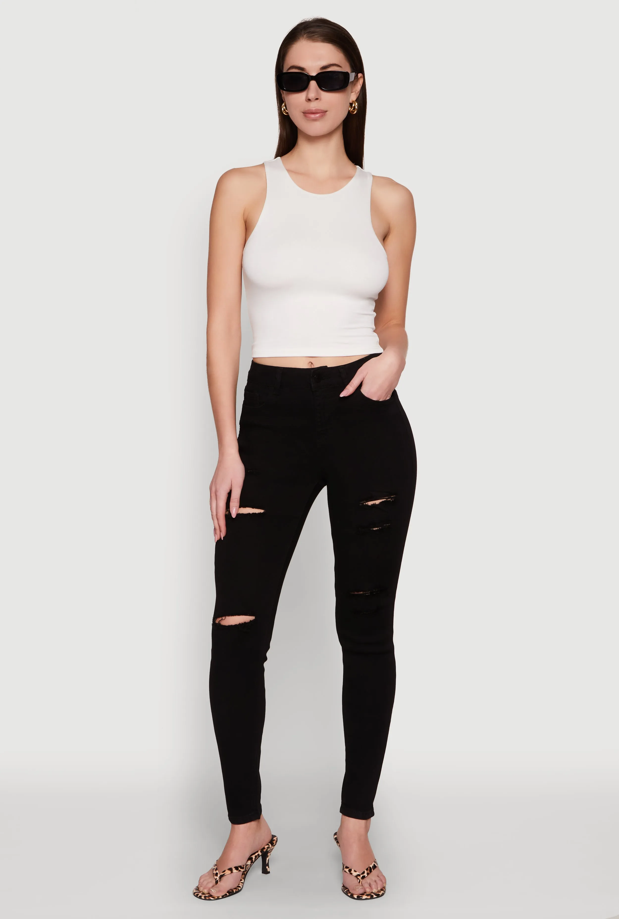 WAX Ripped Skinny Jeans Fit Focus