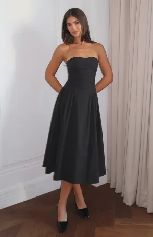 Adjustable Fastenings Rich In Love Strapless Midi Dress Black