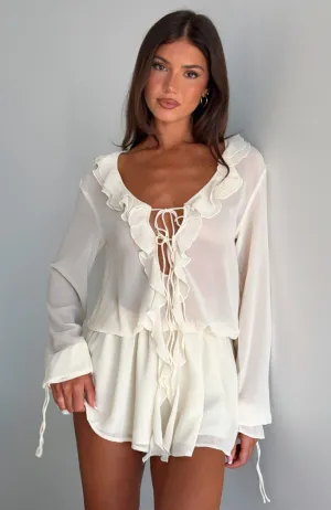 Eternal Energy Long Sleeve Mini Dress Cream Reinforced Knees NonChafingEdges