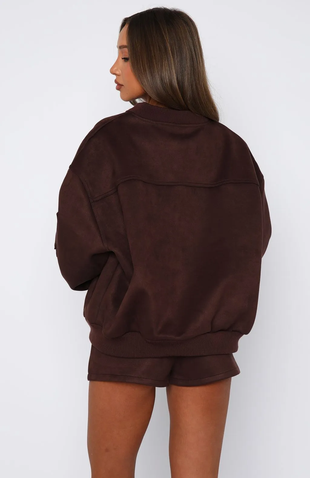 Between Us Faux Suede Shorts Chocolate adult clothing Ultra Soft Waistband