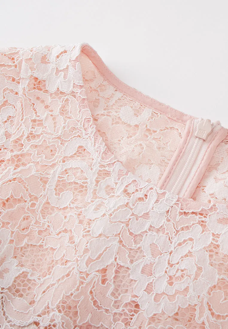 Cape-detail Embellished-trim Lace Dress PressureRelief Seams Smooth Edge Binding