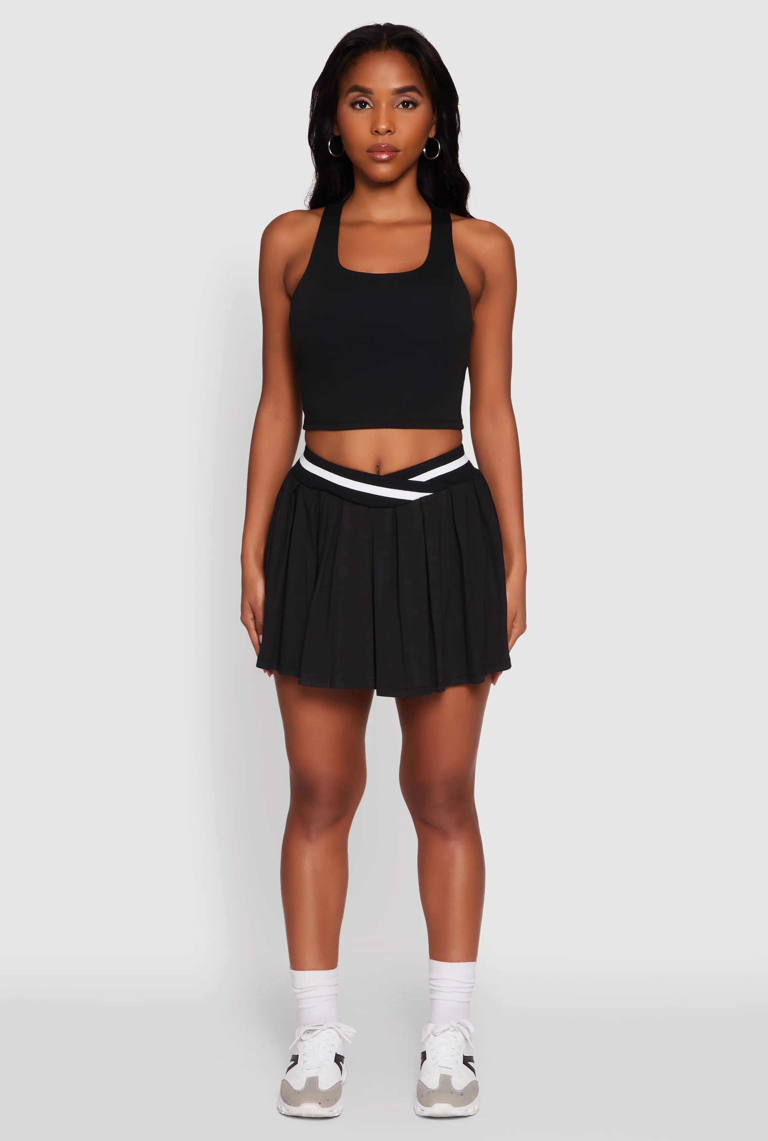 Racerback Scoop Neck Crop Top V Neckline Options Drop Shoulder Cut
