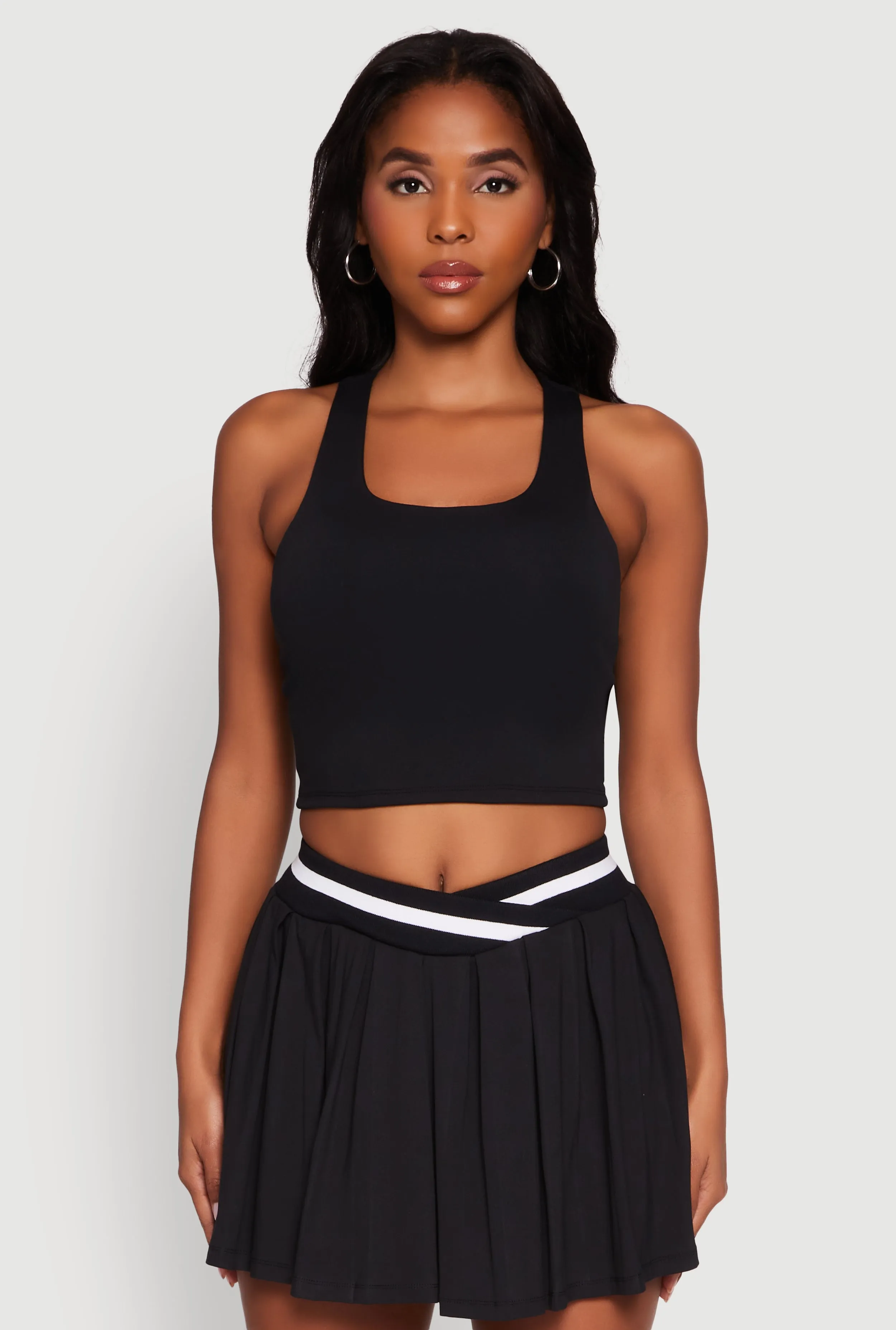 Racerback Scoop Neck Crop Top Hooded Sport Integration industrial use
